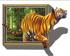 Živá Zeď Samolepka Tygr v obraze