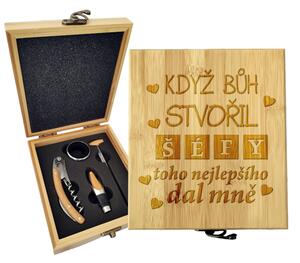 Sablio Dárková sada na víno Když Bůh stvořil šéfy: 147×168×49 mm