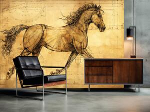 Fototapeta Studie zvířete - skica koně inspirovaná da Vinciho dílem