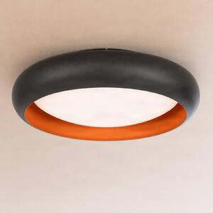 Lindby LED stropní svítidlo Serava, černé, Ø 60 cm, stmívatelné, stmívatelný, Černá, Obývací pokoj / jídelna, Plast, Moderní
