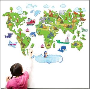Živá Zeď Samolepka Dětská mapa Světa pro děti