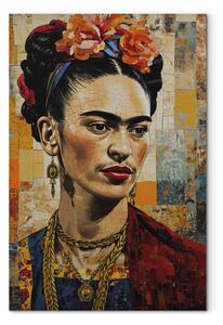 Obraz Frida Kahlo - Portrait on a Mosaic Background Inspired by Klimt’s Style
