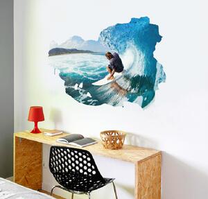 Živá Zeď Samolepka Surfař na vlně