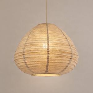 Lindby Závěsné světlo Autumn, taupe, Ø 40 cm, plátno, kapky, stmívatelný, Hliník / šedá / zinek, Obývací pokoj / jídelna, Textil / tkanina / hedvábí, Skandinávský