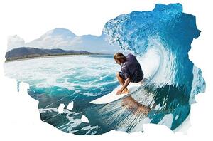 Živá Zeď Samolepka Surfař na vlně