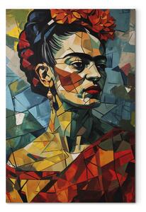 Obraz Frida Kahlo - Geometric Portrait in Cubist Style