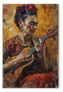 Obraz Frida Kahlo - Portrait of a Woman Playing the Ukulele in Brown Tones