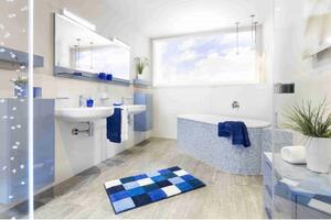 Koupelnová předložka Grund Bona 244 modrá Typ: 50x60 cm WC výřez