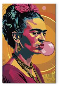 Obraz Frida Kahlo - Portrait of a Woman With Bubble Gum in Pop-Art Style
