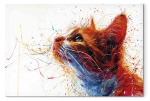 Obraz Cat’s Muzzle - Artistic Vision of the Animal With Colored Paints