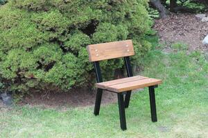 Ocelová židle Pekárek Barva prken: Prkna bez barvy (neošetřené), Ošetření ocelových nohou: Bez povrchové úpravy