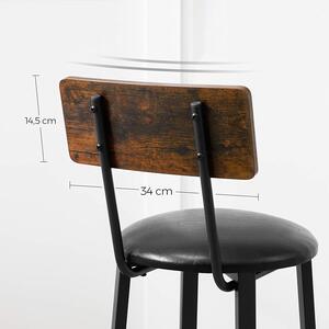 VASAGLE Barová židle Industry - 39x100x39 cm - set 2 ks