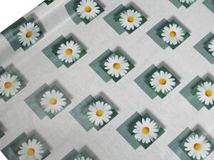 Ubrusovina PVC s textilním podkladem - 31 zelená kopretiny