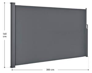 Juskys Boční markýza Dubaj 300 x 160 cm - šedá