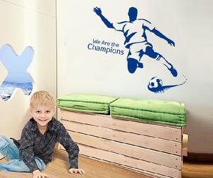 Živá Zeď Samolepka Modrý fotbalista