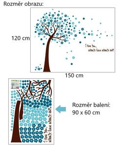 Živá Zeď Samolepka Modrý strom