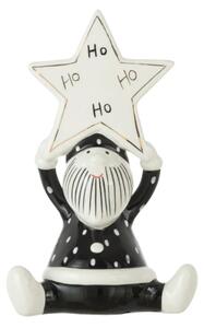 Vánoční dekorace SANTA HOHO 19,5 cm, černo-bílá