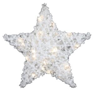 Vánoční dekorace hvězda FROSTELLE s LED osvětlením 38 cm, bílá