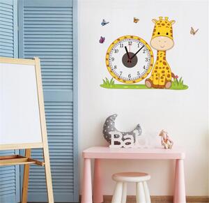 Živá Zeď Samolepící dětské hodiny Žirafa