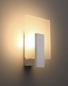 Nástěnné svítidlo Lappo, 1x mléčné skleněné stínítko, dřevo v bílé barvě