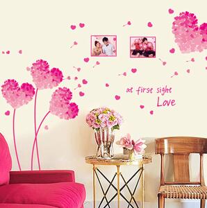 Živá Zeď Samolepka Květy lásky růžové
