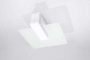Stropní svítidlo Lappo, 1x mléčné skleněné stínítko, dřevo v bílé barvě