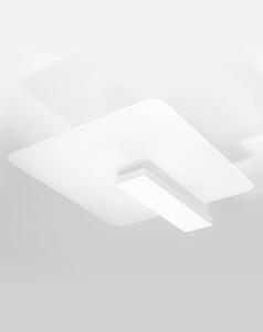 Stropní svítidlo Lappo, 1x mléčné skleněné stínítko, dřevo v bílé barvě