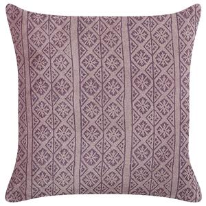 Dekorativní polštář SILYBUM Umělý samet 45 x 45 cm Růžová Geometrický vzor