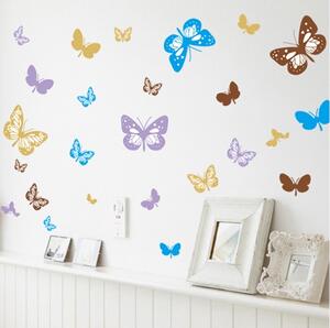 Živá Zeď Samolepka Barevní motýlci