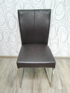 Čalouněná židle 15156A 90x39x62 cm kov koženka tmavě hnědá