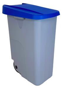 Denox odpadkový koš RECICLO na tříděný odpad 85 L, modré víko, plastový s kolečky