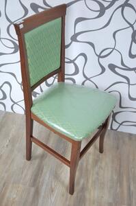 Jídelní židle 10195A hnědá zelená 95x46x44 cm mořený buk textilie