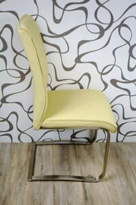 Jídelní židle 9170 A žlutá 100x39-43x55 cm kov kůže