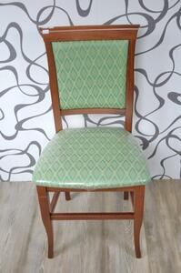 Jídelní židle 10195A hnědá zelená 95x46x44 cm mořený buk textilie