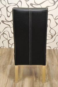 Jídelní čalouněná židle 8429A černá 105x45x50 cm imitace kůže dřevo