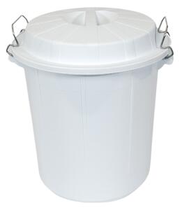 Denox nádoba na odpad s víkem INDUSTRIAL, 50 L gastro, uzavírání, bílý, pevný plast