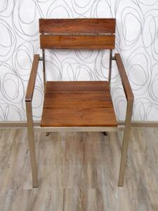 Zahradní židle 15238A 87x55x60 cm teak nerez