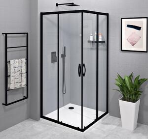 Gelco, SIGMA SIMPLY BLACK sprchové dveře posuvné pro rohový vstup 800 mm, čiré sklo, GS2180B