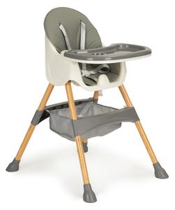 Jídelní židlička 2v1 POPPY EcoToys šedá