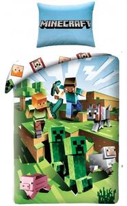 Bavlněné ložní povlečení Minecraft - motiv Farma - 100% bavlna - 70 x 90 cm + 140 x 200 cm