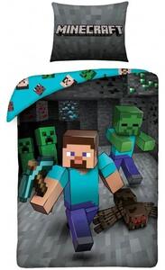 Bavlněné ložní povlečení Minecraft - motiv Steve - 100% bavlna - 70 x 90 cm + 140 x 200 cm