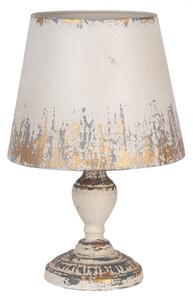 Béžovo-zlatá kovová stolní lampa s dřevěnou nohou Pascal – 32x47 cm