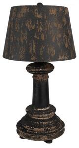 Černá kovová stolní lampa s dřevěnou nohou Pascal – 35x64 cm