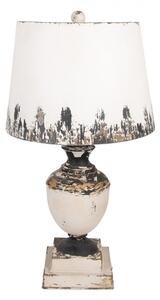 Bílá kovová stolní lampa s dřevěnou nohou Pascal – 32x60 cm