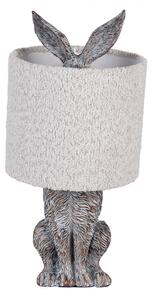 Hnědošedá stolní lampa králík s režným šedým stínidlem Konijn – 20x43 cm