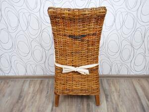 Jídelní židle CARACAS LATIFA CUBU 15958A 105x45x67 cm ratan teak textilie