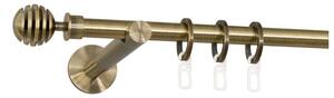 Kovové garnýže Verona 16 mm Modern, R., Délka 120 cm, Barva Starožitná mosaz, Provedení Jednoduché, Uchycení látky na tunýlek (bez kroužků)