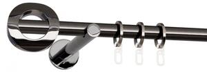 Kovové garnýže Anello 19 mm Modern, R., Barva Černá onyx, Provedení Jednoduché, Uchycení látky na tunýlek (bez kroužků), Délka 200 cm