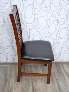 Čalouněná židle 15225A 100x50x54 cm imitace kůže dřevo proutí