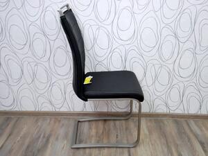 Kuchyňská židle LEZUZA 16015A 102x42x58 cm nerez imitace kůže barva černá